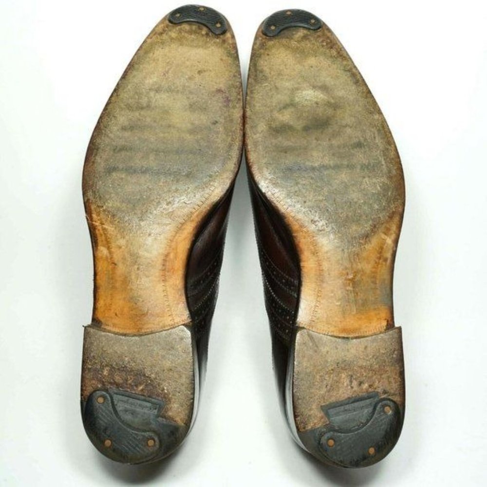 SALVATORE FERRAGAMO Lavorazione Mens 10.5 Brown Italian Designer Dress Oxfords - Picture 14 of 16